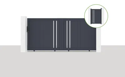 Produktbild von Schiebetor 3x1,4m GIONA + GIONA-Tor H.1,4m grau
