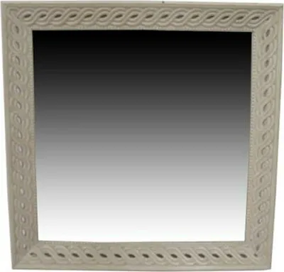 Image de Miroir mural Home ESPRIT Blanc Naturel Bois de manguier Romantique 92 x 6 x 92 cm