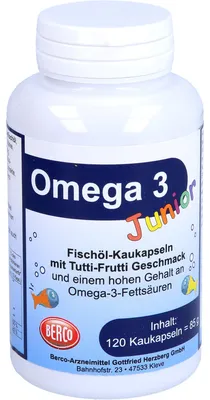 Produktbild von BERCO Omega 3 Junior Fischöl-Kaukapseln, 120 St. Kapseln
