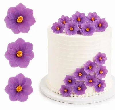 Produktbild von Blüten Aus Weihnachtsoblaaten – Hortensie, 3,7 Cm, Violett, 3 Stück, Kuchendekoration