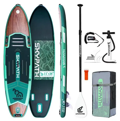 Obrázek produktu pro Nafukovací SUP deska WaveRite 335 × 86 × 15 cm, ultralehká, stabilní, pro 1–2 osoby, nosnost 200 kg, kompletní sada, zelená