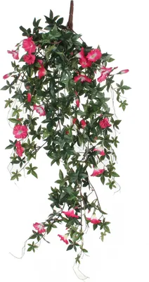 Obrázok produktu pre Sľudové dekorácie Petúnia - závesná umelá rastlina - D15 x Š20 x V80 cm - fuchsiová