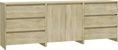 Produktbild von 3-tlg. Sideboard Sonoma-Eiche Holzwerkstoff