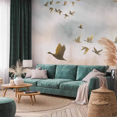 Produktbild von Vlies Fototapete - Golden Geese 200x140 cm Tiere g-A-0350-a-a
