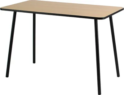 Produktbild von PAPERFLOW easyHome HOPM Schreibtisch buche rechteckig, 4-Fuß-Gestell schwarz 114,0 x 60,0 cm
