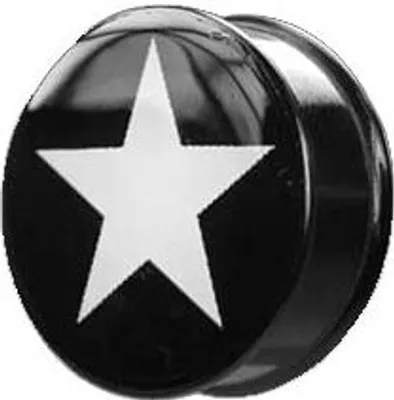 Produktbild von Ohr Flesh Acryl Black Tunnel Piercing Logo Stern VPPI.6mm