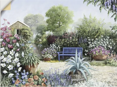 Produktbild von ARTland Wandbild, selbstklebend Ruhiger Garten Größe: 60x45 cm