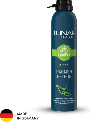 Produktbild von TUNAP Sports Rahmenpflege 300 ml | Spray für Fahrradrahmen & Teile | Für MTB, Rennrad, E-Bike | Mattlack geeignet | Wachs-Schutz & Kratzerfüllung |  Germany