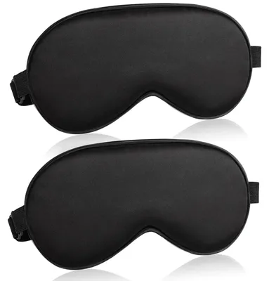 Produktbild von Schlafmaske für Seitenschläfer, 2er-Set, Augenmaske mit verstellbaren Riemen für Damen und Herren (schwarz, 2 Stück)