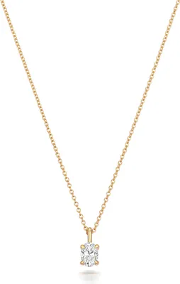 Image de Pendentif et chaîne Femme Or 750/1000 et Diamant Ovale 0.19 Carat - 46cm*3mm; TRS3736418KY