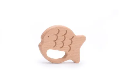 Produktbild von Bajo Holz Beißring Fisch - nachhaltiges Baby Beißspielzeug Holz