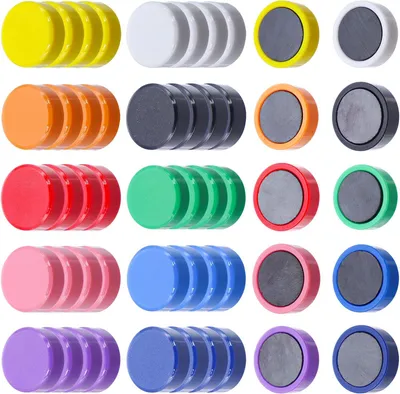 Imagen del producto de Imanes de colores, 50 unidades, de 20 mm de diámetro, para usar en refrigeradores y pizarras blancas