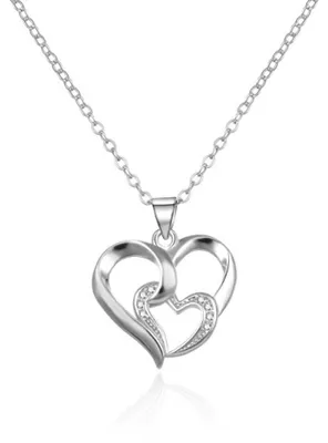 Immagine prodotto di Collana in argento con ciondolo doppio cuore AGT-N027W ( Collana, ciondolo)