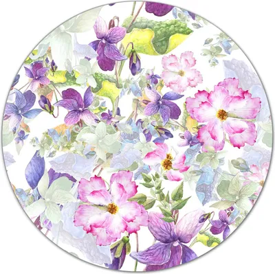 Produktbild von Glas Schneidebrett Herdabdeckplatten Schneideplatten - 40 cm - Lila Blumen Veilchen
