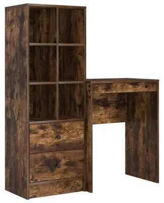 Productafbeelding van vidaXL Bureau, gerookt eikenhout, 105,5 x 34 x 127 cm, 2 stuks.