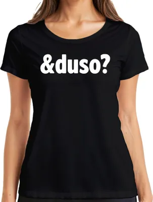 Produktbild von Und du so? Lustiger Spruch Geschenk Freund Freundin Alltag Humor Damen T-Shirt, Schwarz, XL