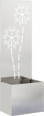 Zdjęcie produktu dla vidaXL Ekran osłonowy do ogrodu, wzór kwiatowy, srebrny, 50 x 150 cm, stal nierdzewna