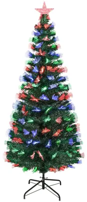 Kunstkerstboom 180 cm, 220 PVC-Spitzen, 3-farbige LED, 8 Modi