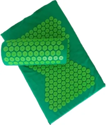 Image de Tapis d'acupuncture - Coussin de massage - Relaxation corporelle - Avec fonction de chauffage - 2,54 cm - Vert