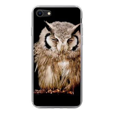 Produktbild von MuchoWow® Handyhülle Schutzhülle Hülle für iPhone 7 Eule - Vogel - Schwarz Silikon Softcase Handy Hülle - Kartenhalter