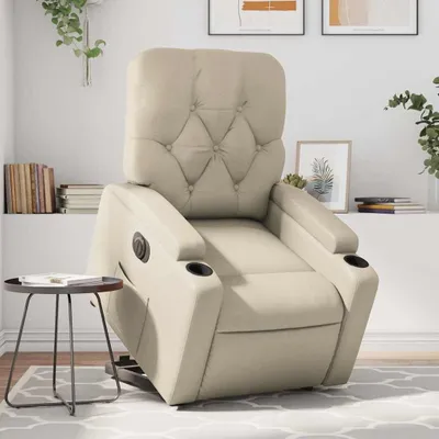Produktbild von Elektrischer Relaxsessel - Aufstehhilfe-Sessel - Fernsehsessel - Elektrischer Lounge-Sessel - Creme-farbenes Kunstleder