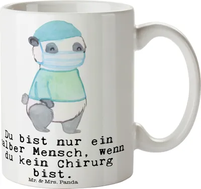 Produktbild von Mr. & Mrs. Panda Pott Chirurg Herz - Weiß - Geschenk, Kaffeebecher, Krankenhaus, Spruch, Arzt, Tasse, Mediziner, haferl, Kaffeetasse, Becher, Teetasse
