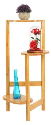 Produktbild von Pflanzenständer 3 Ebenen Pflanzentreppe Holz Blumenständer für Balkon Wohnzimmer 75 cm Bambus