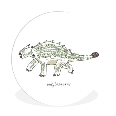 Produktbild von MuchoWow® Rundes Wandbild - Runde Bilder Kinderzimmer - Ankylosaurus - Dinosaurier - Kind - Mädchen - Kinder Ø 90 cm Kreis Wanddekoration Kunststoff - Wandkreis - Wandschmuck - Wand-Kreis - Wohnzimmer - Bild - Runde - Wanddeko - Dibond - Kunstdrucke