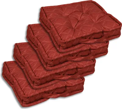 Produktbild von GO-DE Textil, Boxkissen Sitzmöbel, 4er-Set, Farbe: rot, Maße ca.: 40 cm x 40 cm x 8 cm
