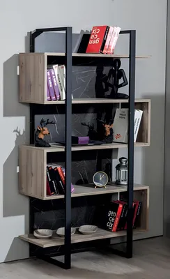 Obrázek produktu pro Moderní knihovna z dřeva, hnědá, pro dětský pokoj, skříň, nábytek, design, ložnice