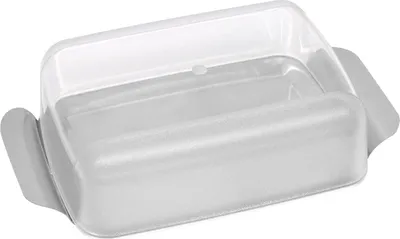 Butterdose Edelstahl silber 16,5x10,5x5 cm mit Deckel