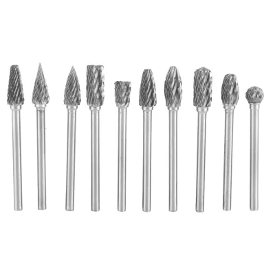 Produktbild von 10Pcs Rotary Datei Fräser Hartmetall Schleifen Kopf Holzbearbeitung Reiben Carving Router 3mm