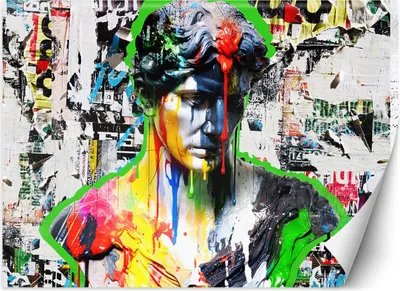 Immagine prodotto di Murale XXL scultura pop art carta da parati per pareti 450x315 cm colore Tema colorato Cultura pop