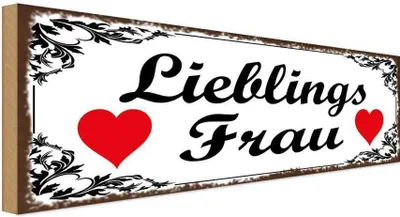 Produktbild von vianmo Holzschild 10x27 cm Libelingsfrau Herz Männer Frauen