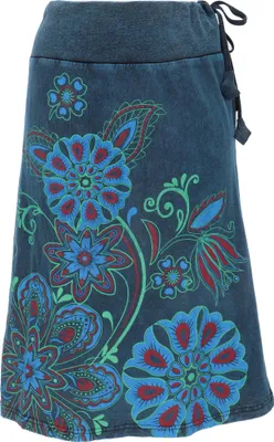 Produktbild von Minirock, Boho Chic Rock, Retro Baumwollrock - Blau, Damen, Baumwolle, Größe: S/M