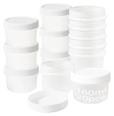 20 Aufbewahrungsdosen 160 ml, wiederverwendbar, mikrowellengeeignet