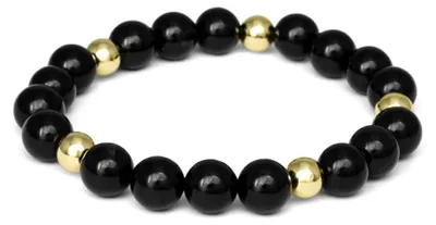 Image de Bracelet en perles d'onyx noires MINK164/21