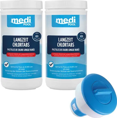 Produktbild von Wasserpflegeset Langzeit ChlorTabs 200g, 2x 1 kg und 1x Dosierschwimmer