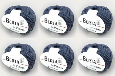 Produktbild von 6x Berta von Permin – Woll-Baumwoll-Garne zum Stricken (09, helle Denim-Farbe)