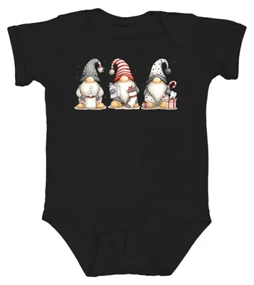 Productafbeelding van Kerstkabouter-babydoekje, kerstthema, schattig, uniseks, zwart, maat 3/6 maanden
