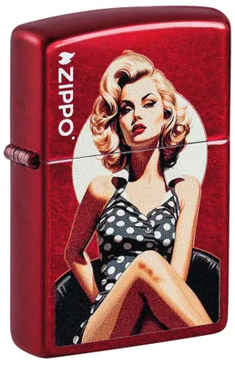 Obrázek produktu pro Benzínový zapalova? Zippo Polka Dot Pinup Candy Apple Red v?truodolný