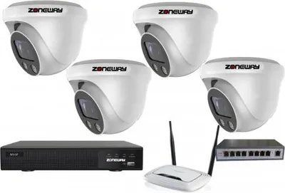 Obrázek produktu pro 5MPx ZOOM kamerový IP POE set - 4x NC961, POE switch 4 + 1, NVR | ZONEWAY 4-NC961-3016