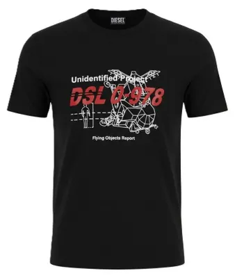 Produktbild von Diesel T-diegos-b82 Herren T-shirtschwarz Stretch Tricot Crew Kurzarm