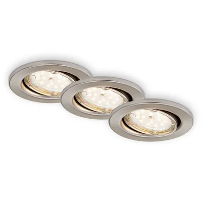 Produktbild von Briloner LED Einbaustrahler 3er Set Nickel Matt GU10 3x5W 400lm 3000K Dimmbar