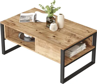 Immagine prodotto di Tavolino da caffè in legno "ML34" - 100 x 59 x 44 cm - Pino atlantico