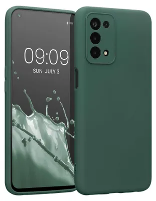 Produktbild von kwmobile Slim Case kompatibel mit Oppo A74 (5G) / A54 (5G) Hülle - Handyhülle aus Silikon in Moosgrün