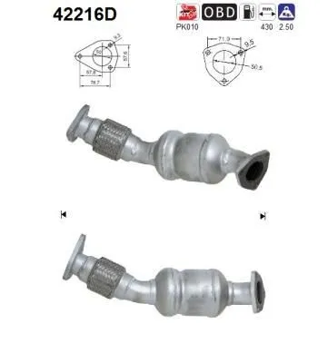 Produktbild von AS Katalysator Kat für AUDI A4 Avant (8E5, B6) 42216D
