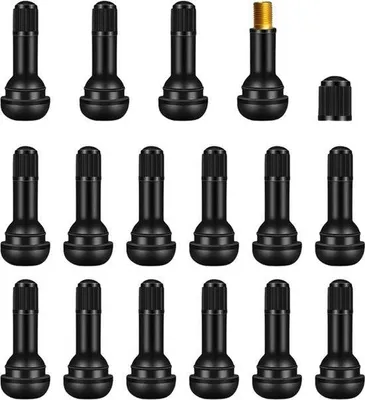 Immagine prodotto di Valvole universali per pneumatici - TR413 - Confezione da 15 - Valvole in gomma - Inserti per pneumatici - Per moto - Biciclette - Valvole per pneumatici (Nero)