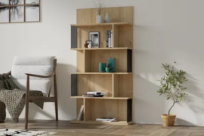 Immagine prodotto di Skye Decor, Alex - Sapphire, libreria, zaffiro, pannelli truciolari rivestiti al 100% in melamina, 80 x 21,8 x 160 cm