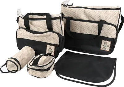 Produktbild von 5-teiliges Wickeltaschenset mit großer Tasche 40x30x18cm und Wickelunterlage